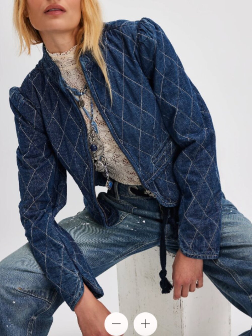 Free People Peggy Quilted Jacket Size L